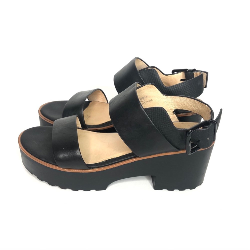 Topshop black platform sandals Sz 40